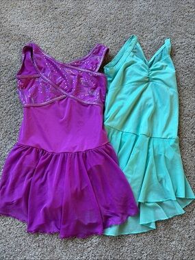 Capezio Girls' Purple & Aqua Dance Dress Pair